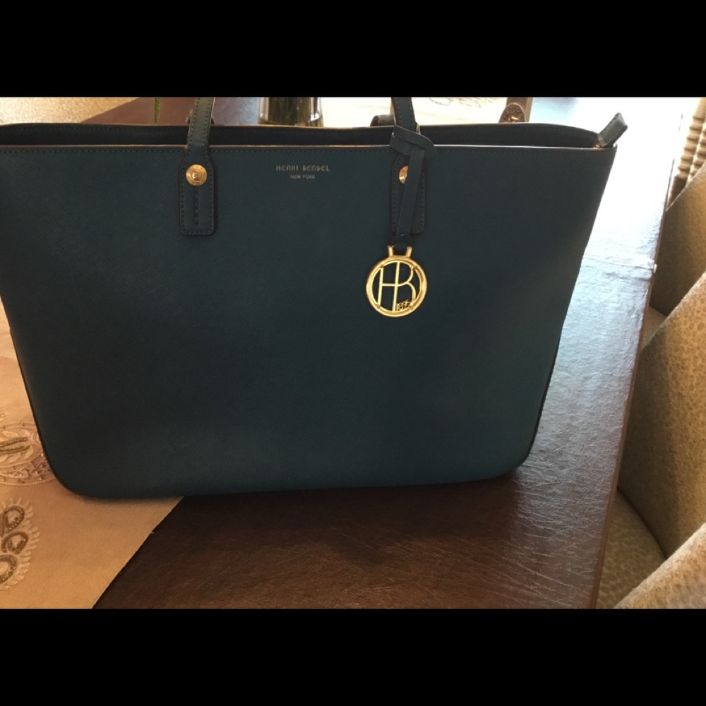 Henri Bendel Teal Tote - Picture 1 of 8
